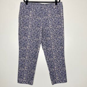 LOFT Julie Fit Stretch Cotton Floral Vine Riviera Crop Pants Women's Size 14